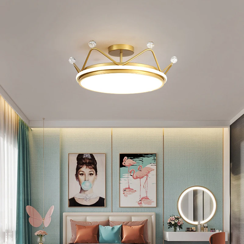 

Warmly boys girls room led ceiling Lights lamparas deco wedding LED crown light luminaire bedroom study led strip ceiling Lamps