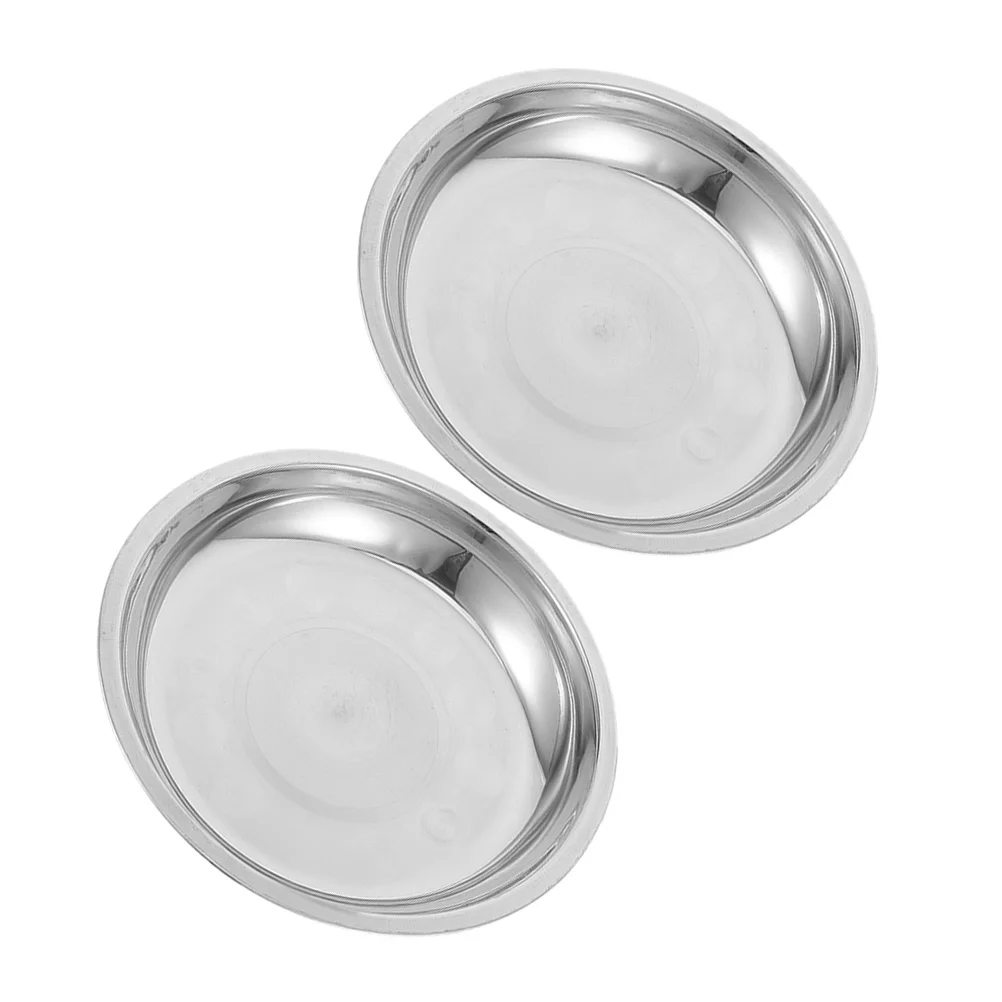 

2Pcs Stainless Steel Pet Bowls Shallow Food Water Dishes Easy Access Comfortable Mealtime for Cats Dogs Pet Water Bowl