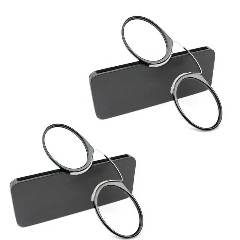 2 stücke Männer Frauen Vergrößerungs Nase Clip Tragbare Kein Arm Lesebrille TR90 Ultraleicht Mit Box + 1,0 + 1,5 bis + 3,0