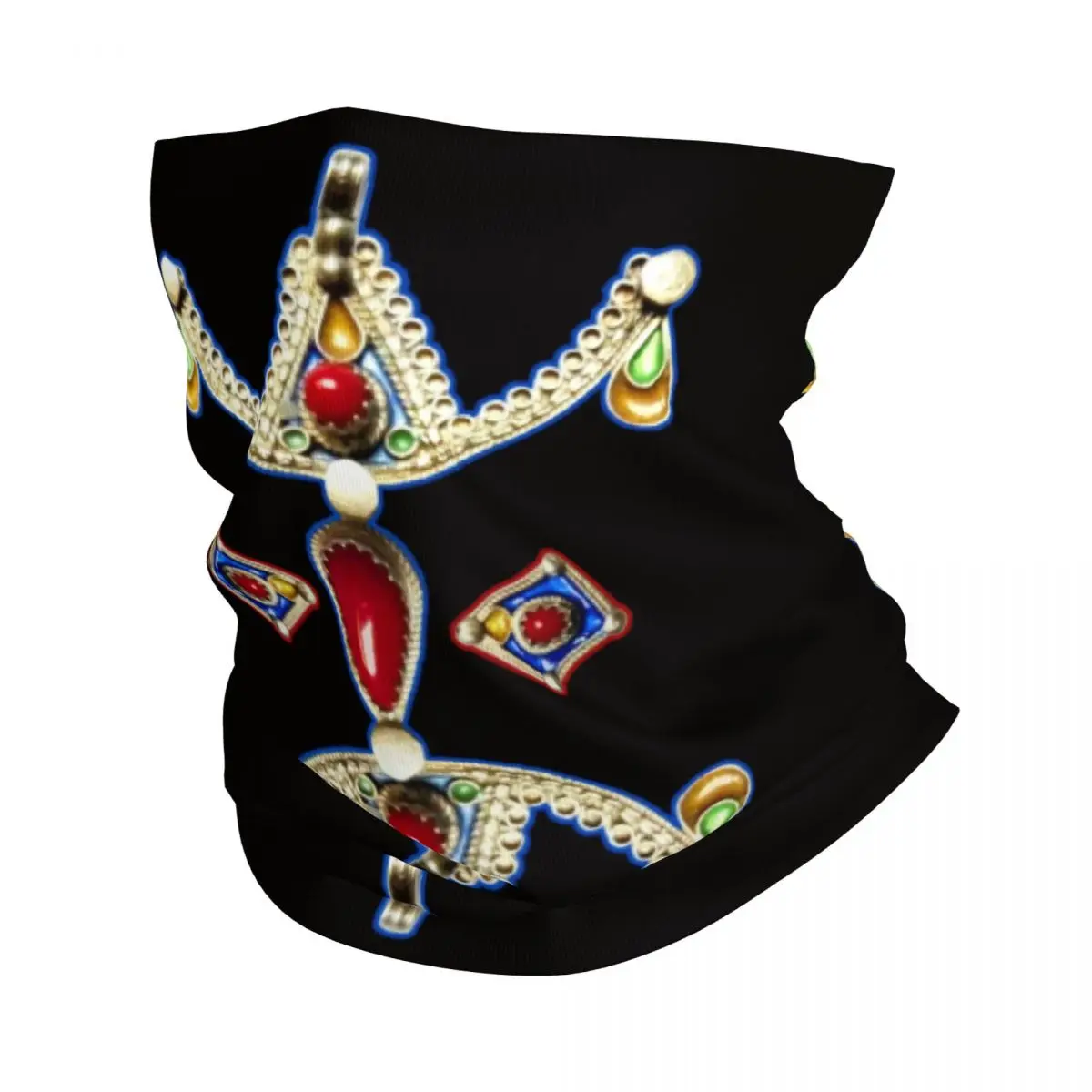 Z Imazighen Kabyle Jewelry Bandana Winter Neck Warmer Windproof Wrap Face Scarf for Ski Amazigh Berber Ethnic Gaiter Headband