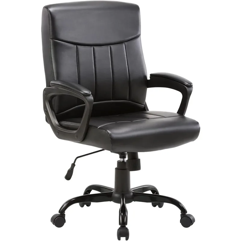

CLATINA Mid Back Leather Office Executive Chair with Lumbar Support and Padded Armrestes Swivel Adjustable Ergonomic Design