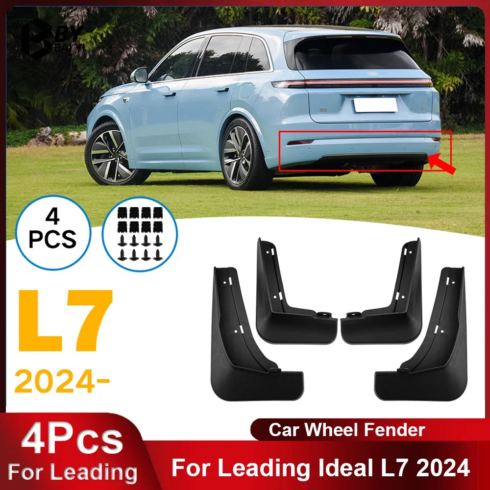 4Pcs Car Fender Suitable for Leading Ideal L7 2024 Soft Rubber Mudguard Car Mudguard Modification Accessories