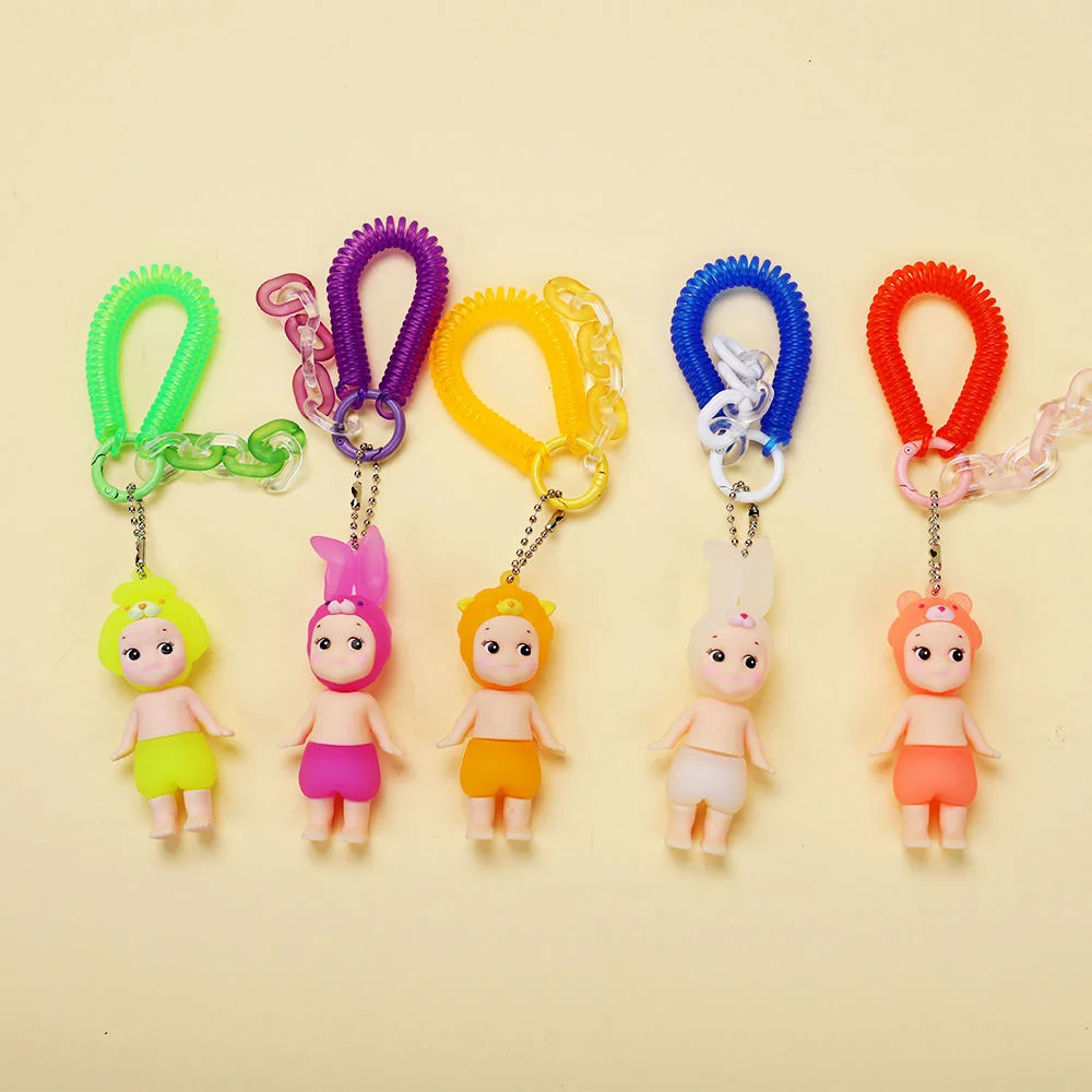 cute little doll cartoon figure keychain Papa doll keychain, student bag pendant, trendy toy figurine, cute pendant