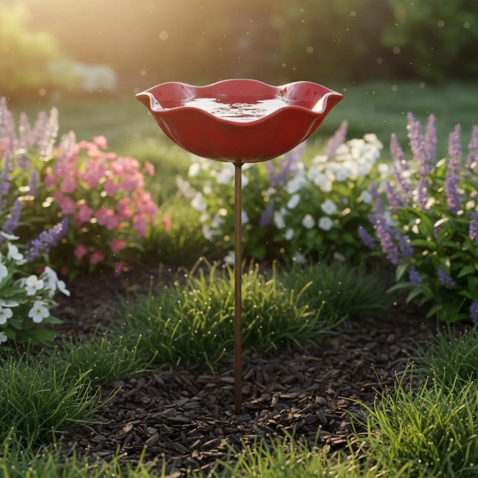 Outdoor Support Pole Alloy Flower Bird Feeder Decorative Stake for Metal Decorations for the Garden
