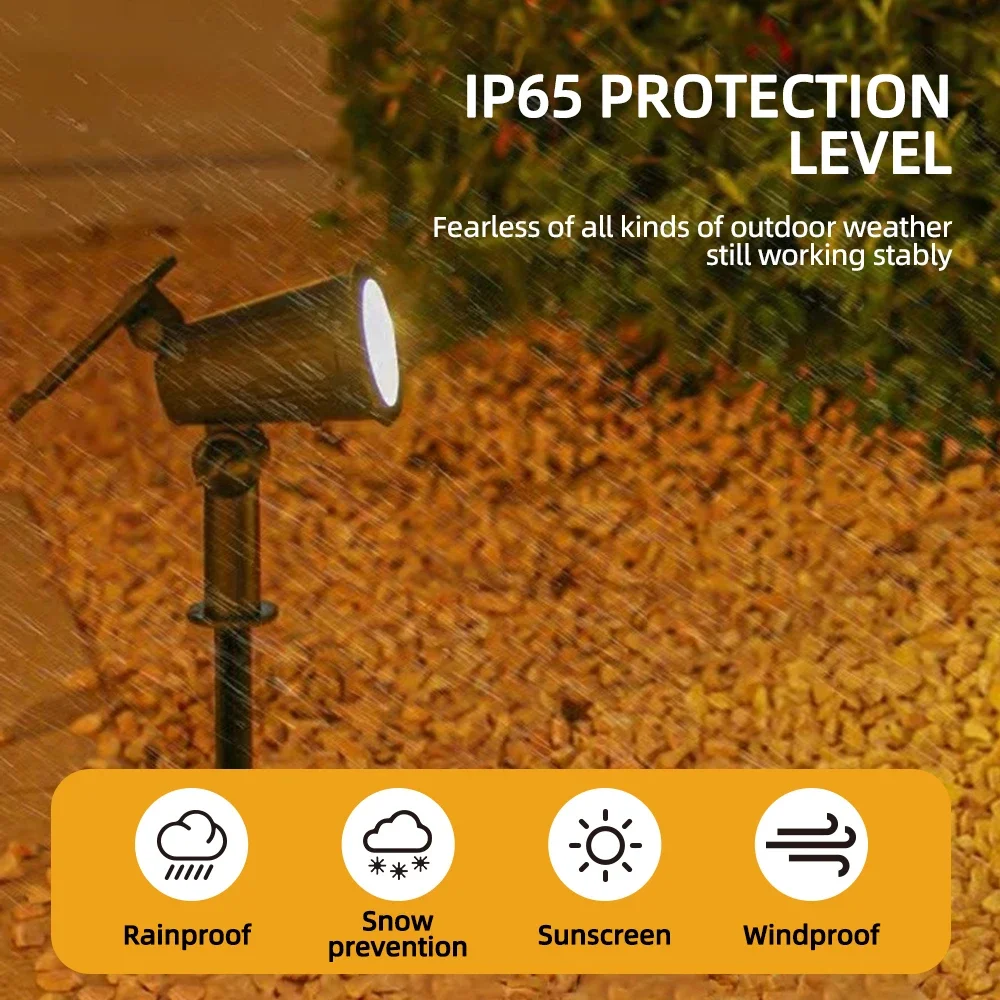 1/2PCS Solar Powered 9LED Lamp Adjustable Solar Spotlight In-Ground IP65 Waterproof Landscape Wall Light Outdoor Lighting
