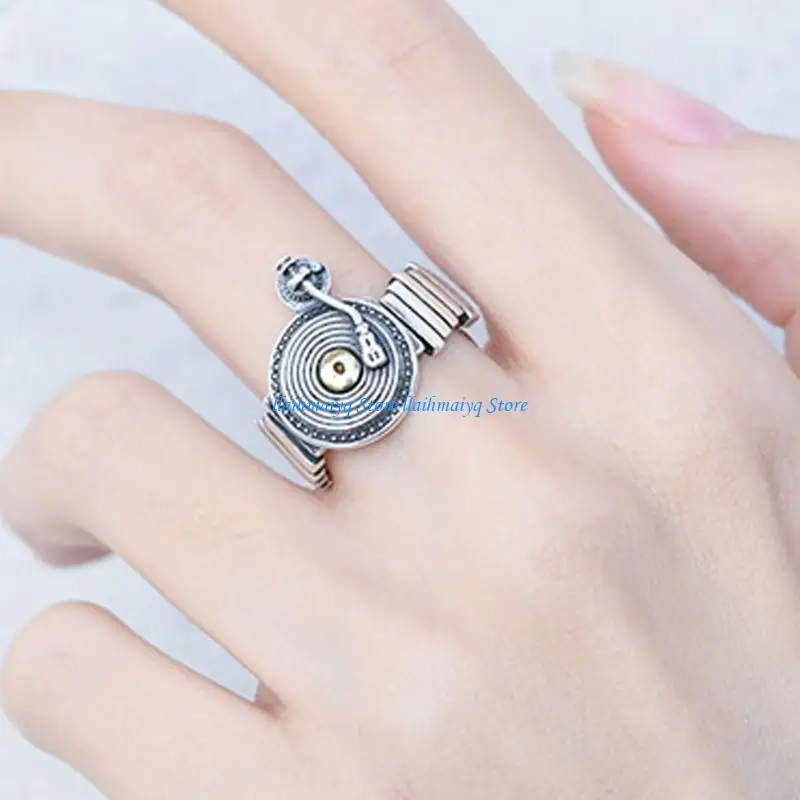 573B قرص صوت ريترو فريد من نوعه، حلقات نحاسية قابلة للتعديل لخبراء الصوت ومعجبي الموسيقى في مناسبات مختلفة #4