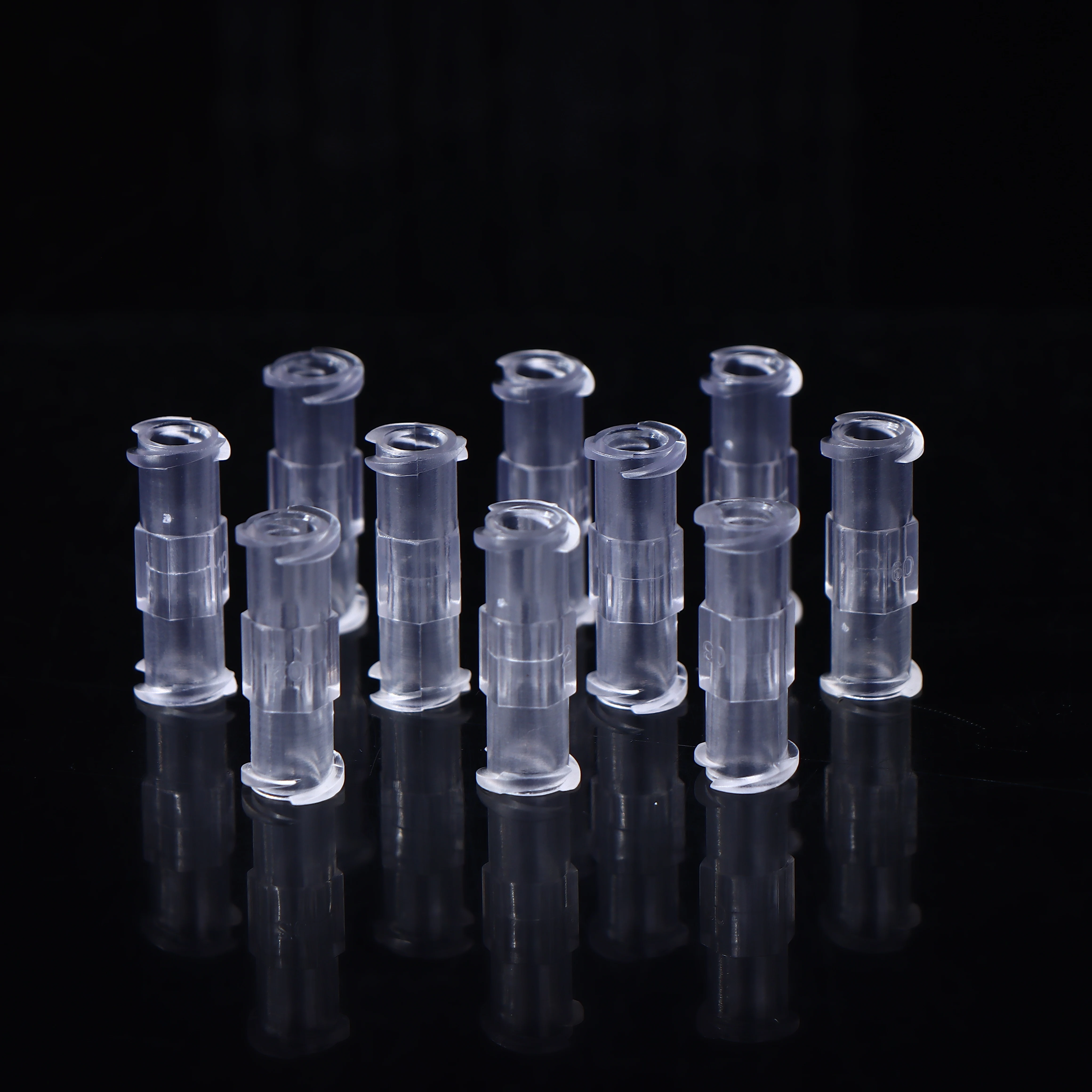10Pcs Medical Sterile Luer Lock Adapter DIY Accessories Transparent Plastic Syringe Connector Leak Proof Double Helix