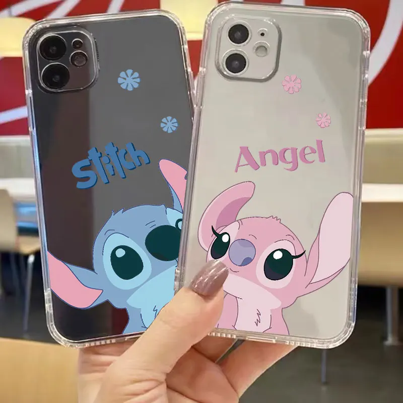 Disney Stitch Cartoon Phone Case for Samsung Galaxy A12 A22 A32 5G A52 A72 4G A71 A51 A50 A50s A21s A31 A16 A52s Clear Cover