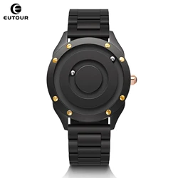 EUTOUR 2025 New Arrival Men's & Women's Pair Magnetic Glass-free Ball Bearing Quartz Watch Stainless Steel Bracelet