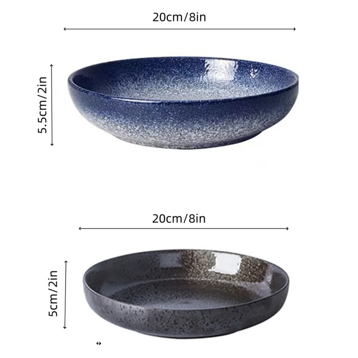 8 بوصة النمط الياباني الكلاسيكية الخزف طبق جانبي السلطانية النمط الياباني طبق عميق مطعم طبق سيراميك دائري طبق للسلطة #6