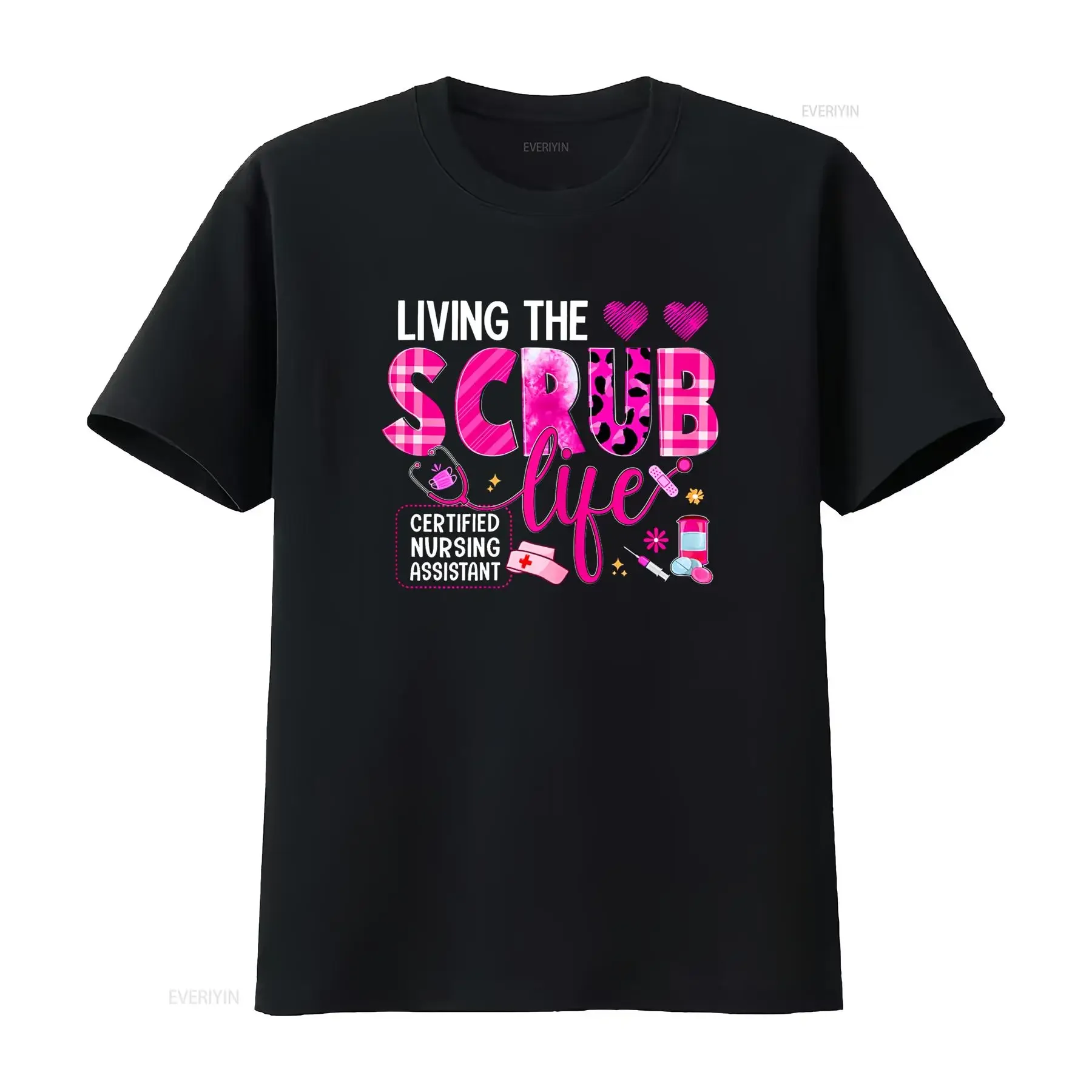 

Футболка Living The Scrub Life Certified Nursing Assistant CNA, винтажная, удобная, унисекс, растянутая, модная, универсальная