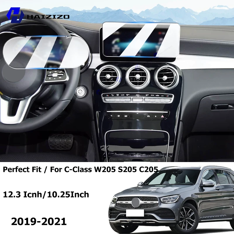 Für Mercedes-Benz C-Klasse W205 S205 C205 2019-2021 Auto-LCD-Bildschirm Anti-Fingerabdruck-Schutzfolie GPS-Navigation matt gehärtet