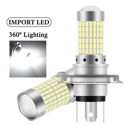 1PCS H4 LED Headlights For Motorcycle 144 SMD Running Light BA20D H6 P15D Super Bright 6000K White Spotlight Play and Plug