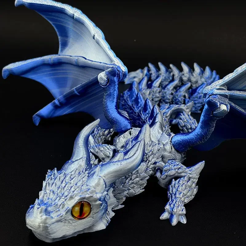 3D Dragon Rotatable Articulated Dragon Kid Gifts Realistic Dragon Statue For Landscaping Decoration Printed Figures Animals