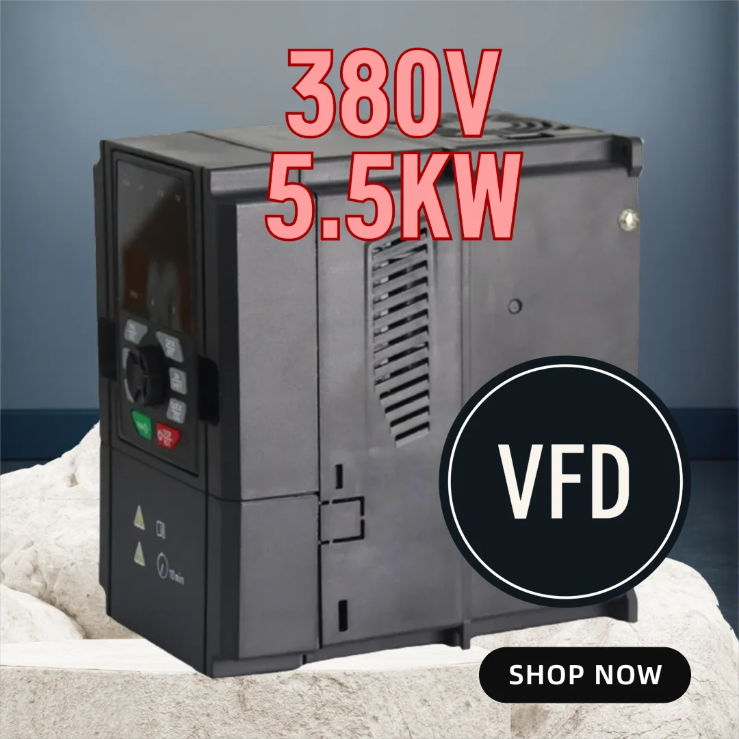 Variador de Frecuencia Vectorial (VFD) 380V Trifásico 5.5kW 7.5HP, Convertidor de Frecuencia Industrial para CNC/Bombas