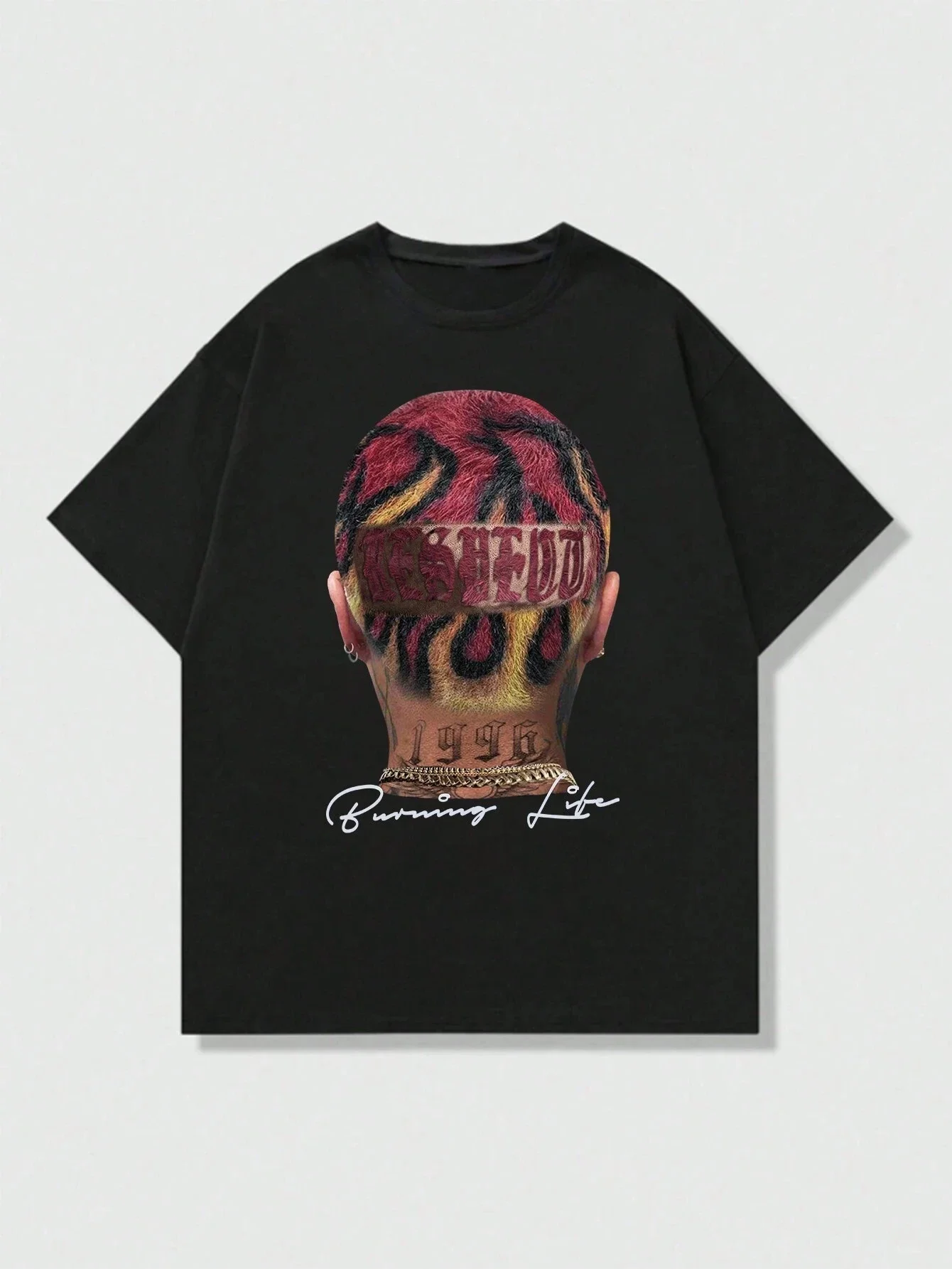 

Summer Short Sleeved Manfinity EMRG Men's Casual Street Clothing T-shirt Hip Hop Street Style Letter Portrait Printed T-shirt