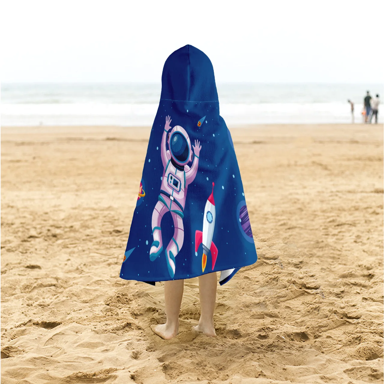 1pc Kids Space Series Hooded Bath Towels | Soft Thick Absorbent  Beach, Bath, Pool Towels with Hood Oversized for Boys Ages 3-10