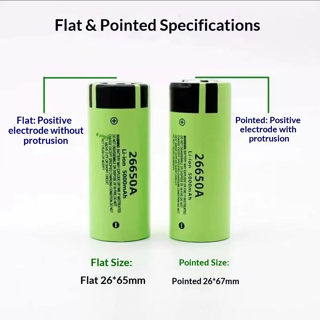 Brand new 26650 lithium battery 3.7v large capacity power rechargeable battery strong light flashlight 5000 mah 4.2v