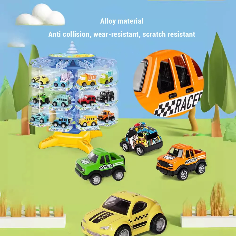 30Pcs Pull Back Race Cars Toy With Storage Box Sliding Inertia Alloy Die Cast Vehicle Toy Kit Birthday Gifts For Boys Girls