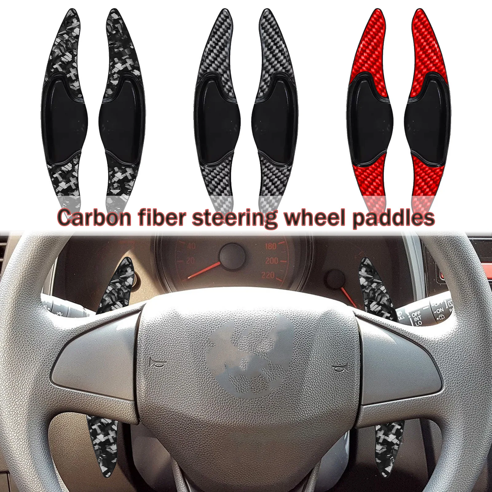 

For 2/3/4th generation Fit new carbon fiber shift paddles accessories Fit steering wheel control modification interior sticker