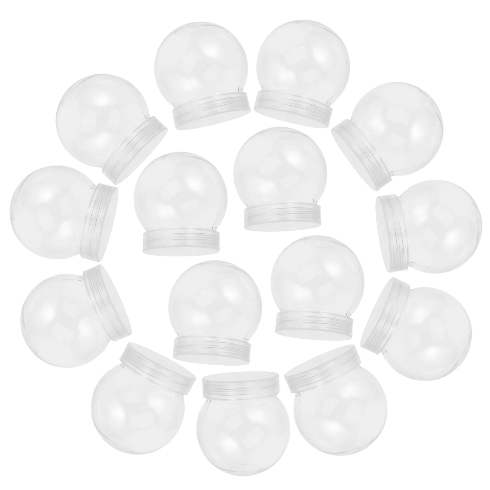 

15 Pcs Plastic Snowball Water Globe Set Snowglobe Kit Make Your Own Little Craft Supplies Making