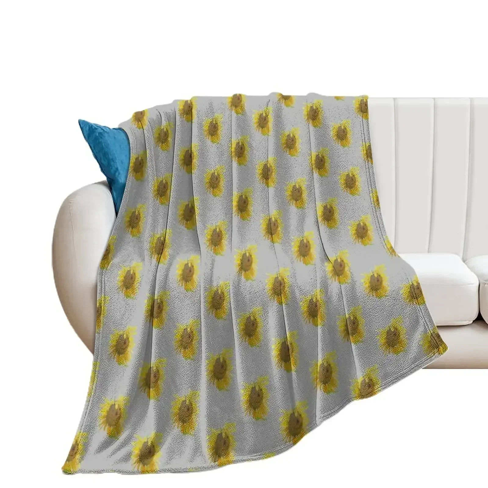 

Happy to Bee a Sunflower Throw Blanket Flannel Luxury Brand valentine gift ideas Quilt Blankets