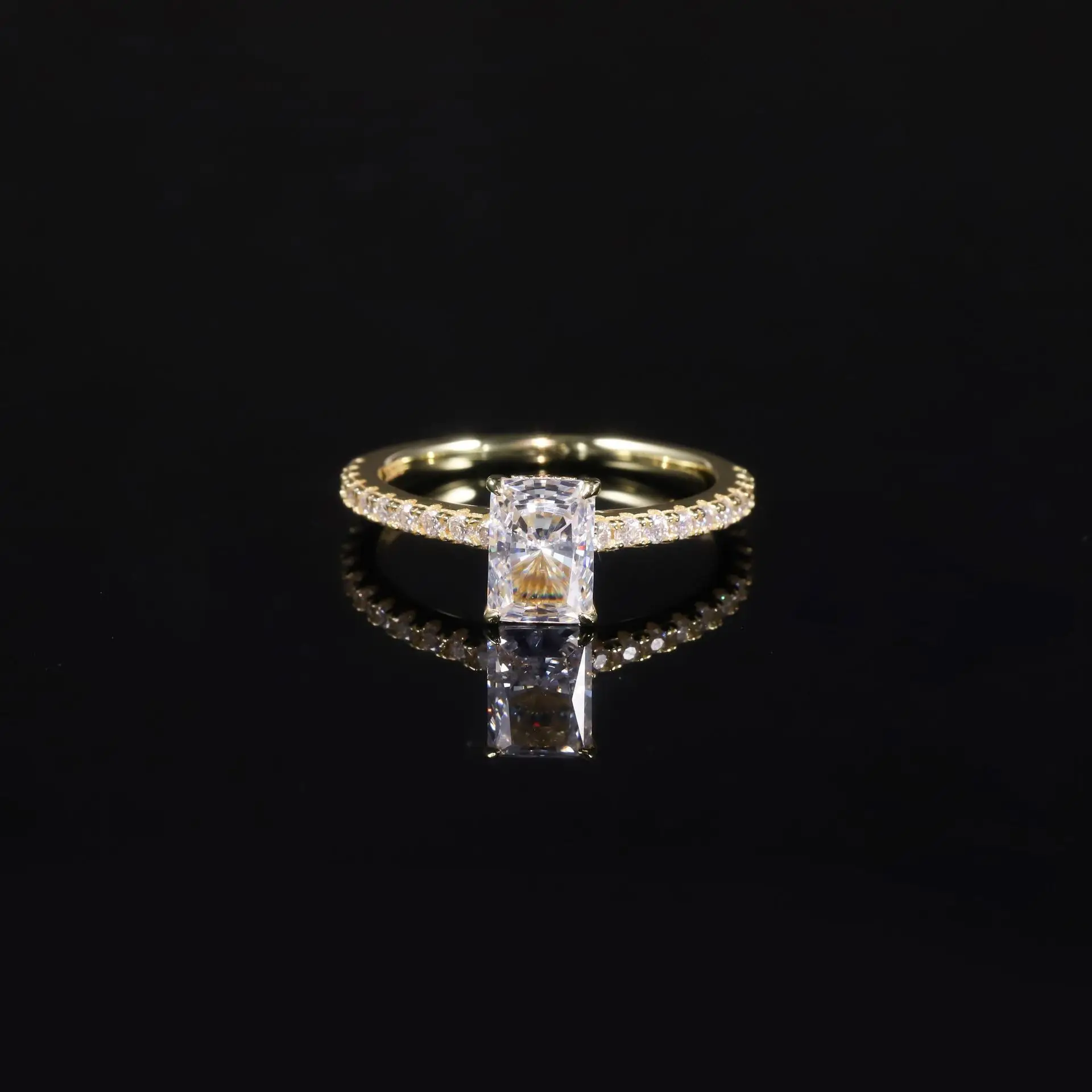 MuShan Jewelry S925 Sterling Silver Eagle Claw Ring with Cultured Diamond 1 Carat Wedding Ring Redion Cut Diamond Ring Wome