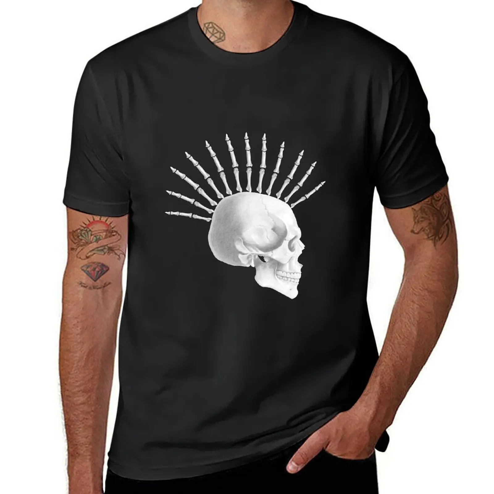 Skeletal Liberty Spikes T-Shirt summer clothes blacks kawaii clothes t shirt men