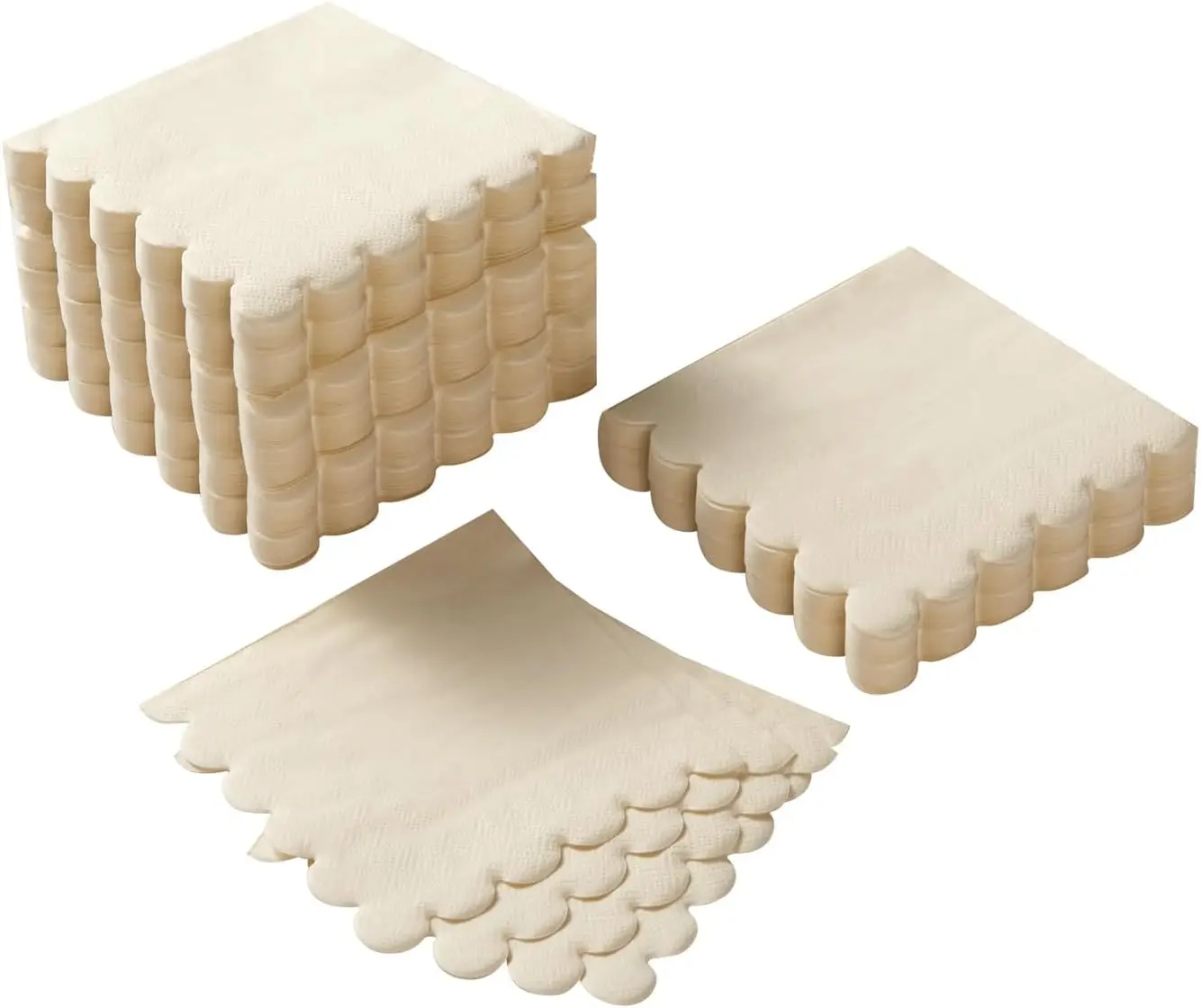 

100 штук двухслойных коктейльных салфеток, с фигурным краем, 5x5 дюймов, одноразовые, для вечеринок и мероприятий