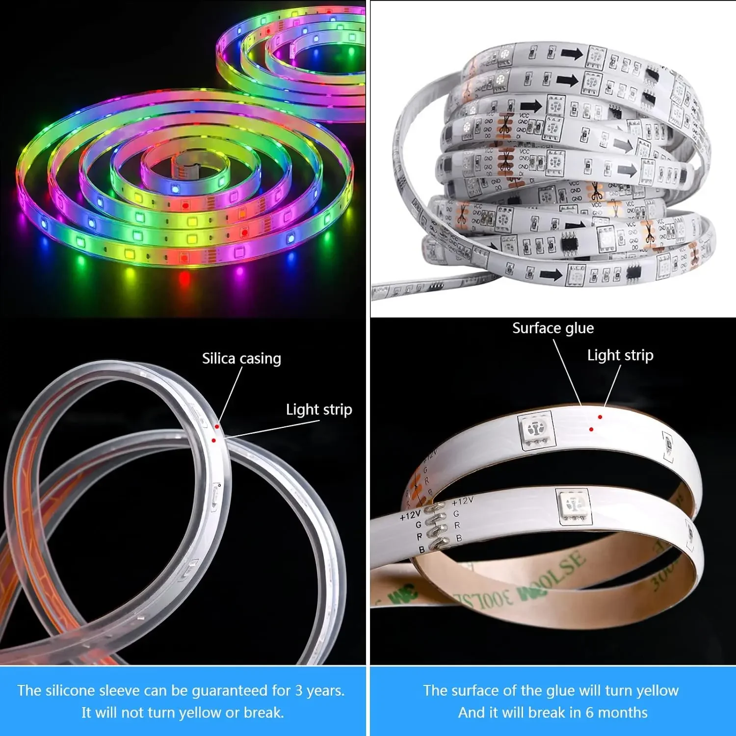 5M/10M Solar/USB Led Lights for Room RGB Led Strip Color 5050 Changing RGB Tape Lights for Party Decoration TV Backlight Ribbon