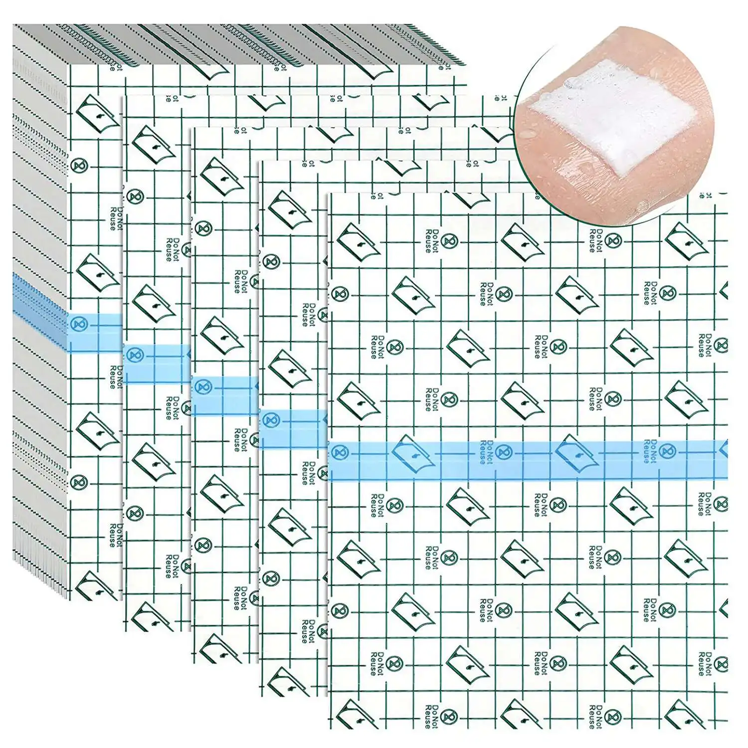 50 Pieces Shower Waterproof Patch Disposable Transparent Stretch Bandage Shield Cover for Tattoos Swimming Showering