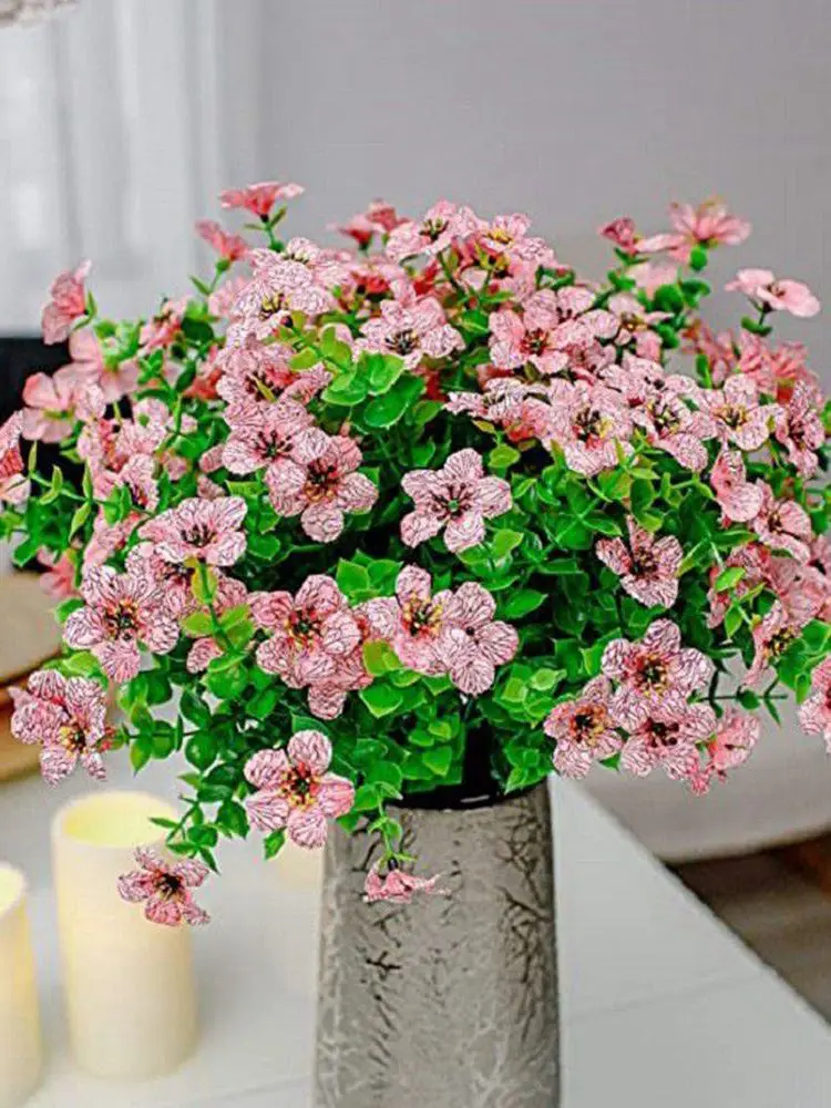 Kunstbloem Plant Eucalyptus Violet Bruiloft Kerst Decor Huis Vaas Tuin Binnenplaats Bonsai Festival Feest Diy - afbeelding 2