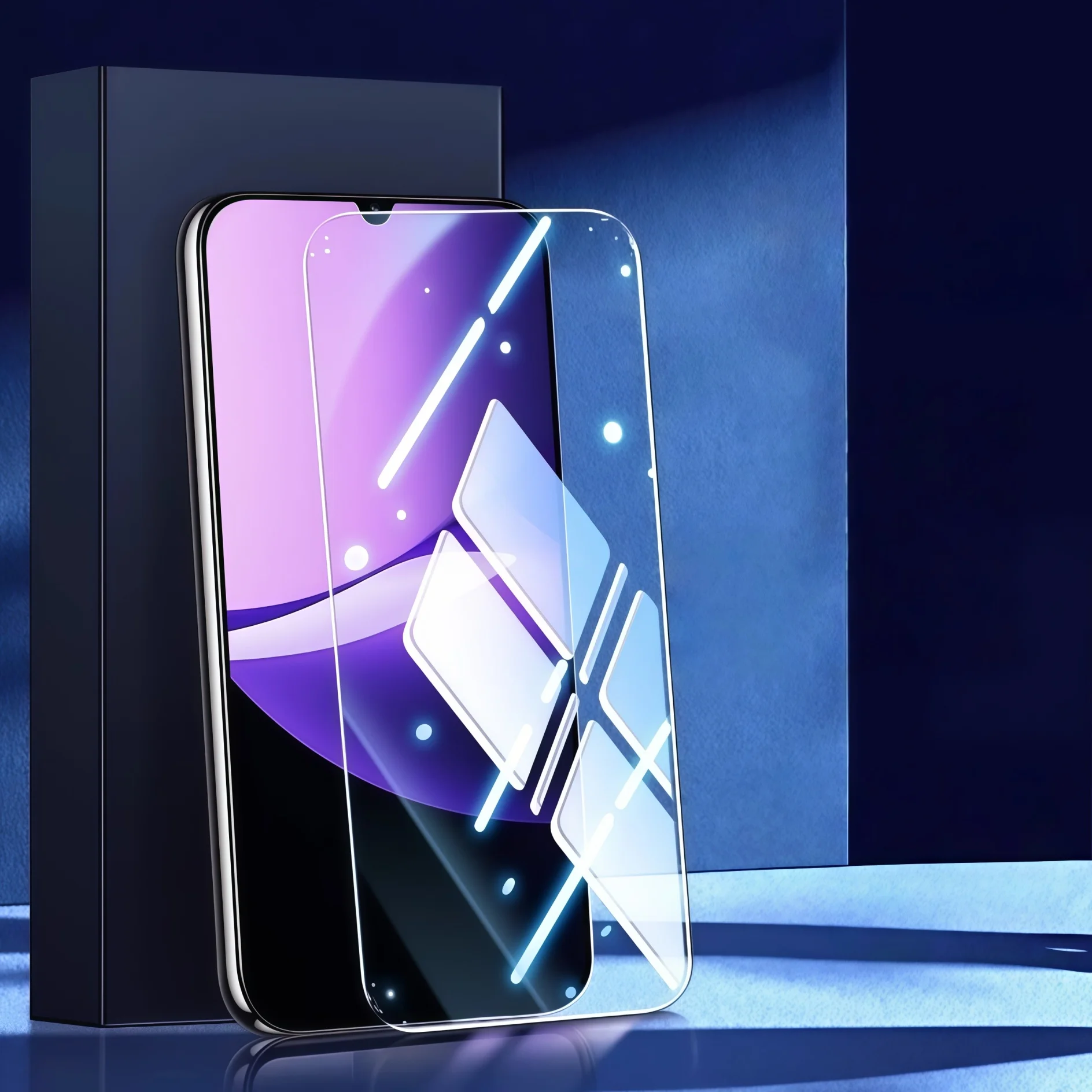 2 قطعة غطاء كامل مضاد للأزرق من الزجاج المقسى لهاتف Redmi 15C/14C/13C/12C، مضاد للخدش، مضاد للضوء الأزرق لحماية العين