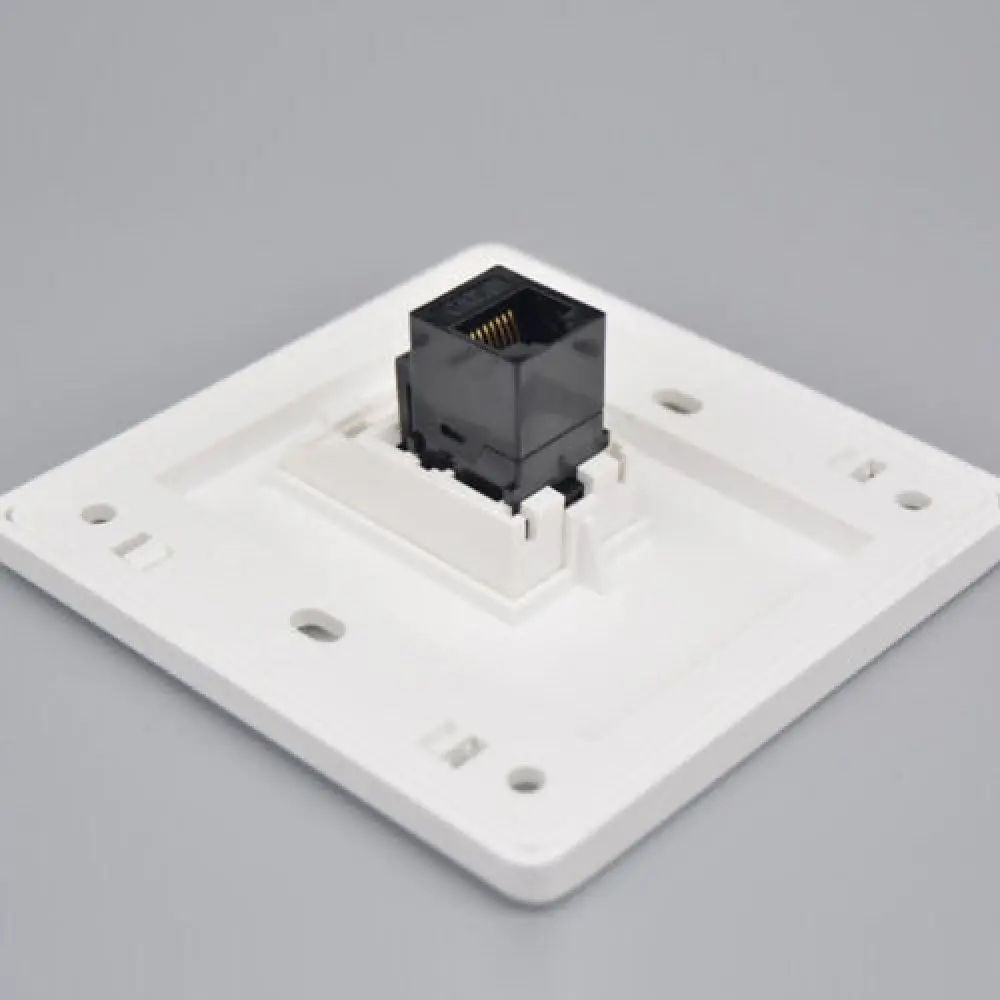 Network Wall Plug 86x86mm Female to Female CAT6 Gigabit Dual-Pass RJ45 LAN Faceplate Internet Straight Plug Outlet