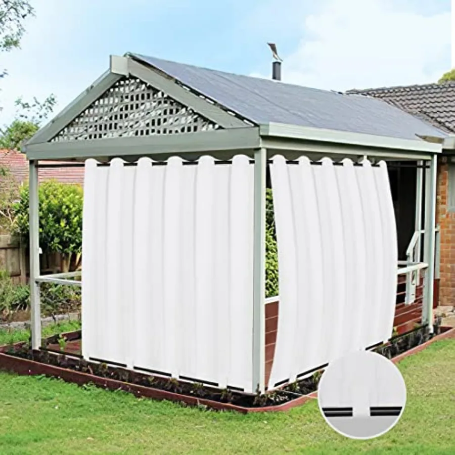 

Outdoor Curtains Waterproof Windproof Weatherproof Curtain for Patio, Cabana, Porch, Pergola and Gazebo, Grommet Top and Tab Bo