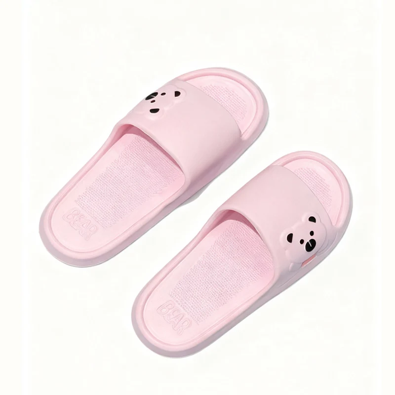 

Summer Cartoon Bear Indoor Slippers for Women Lightweight Soft EVA Slides Woman Comfort Home Bathroom Non Slip Slippers