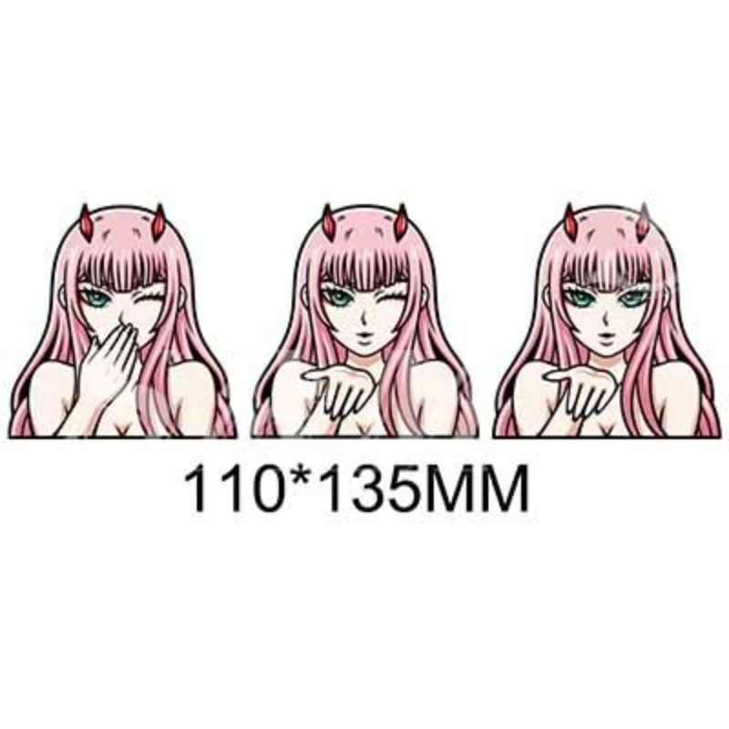 New Animation DARLING in The FRANXX 3D Gradient High Quality Waterproof Car Stickers