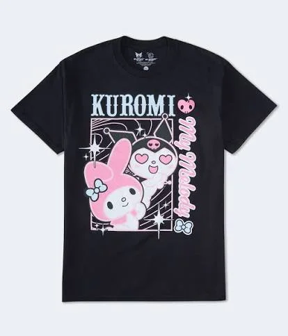 2026 Summer Men's and Women's Pure Cotton T-shirt Parent Child Sanrio My Melody High Quality Comfortable Breathable Ins Y2k