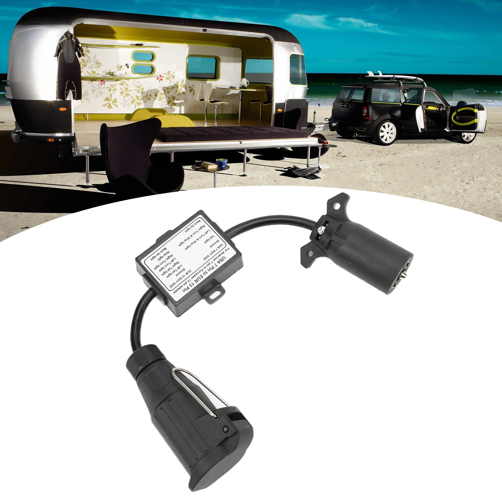 

Plastic Car Connector US Vehicle 7 Way Blade Connector to European 13 Pin Round Connctor for Car and Truck Car Connector