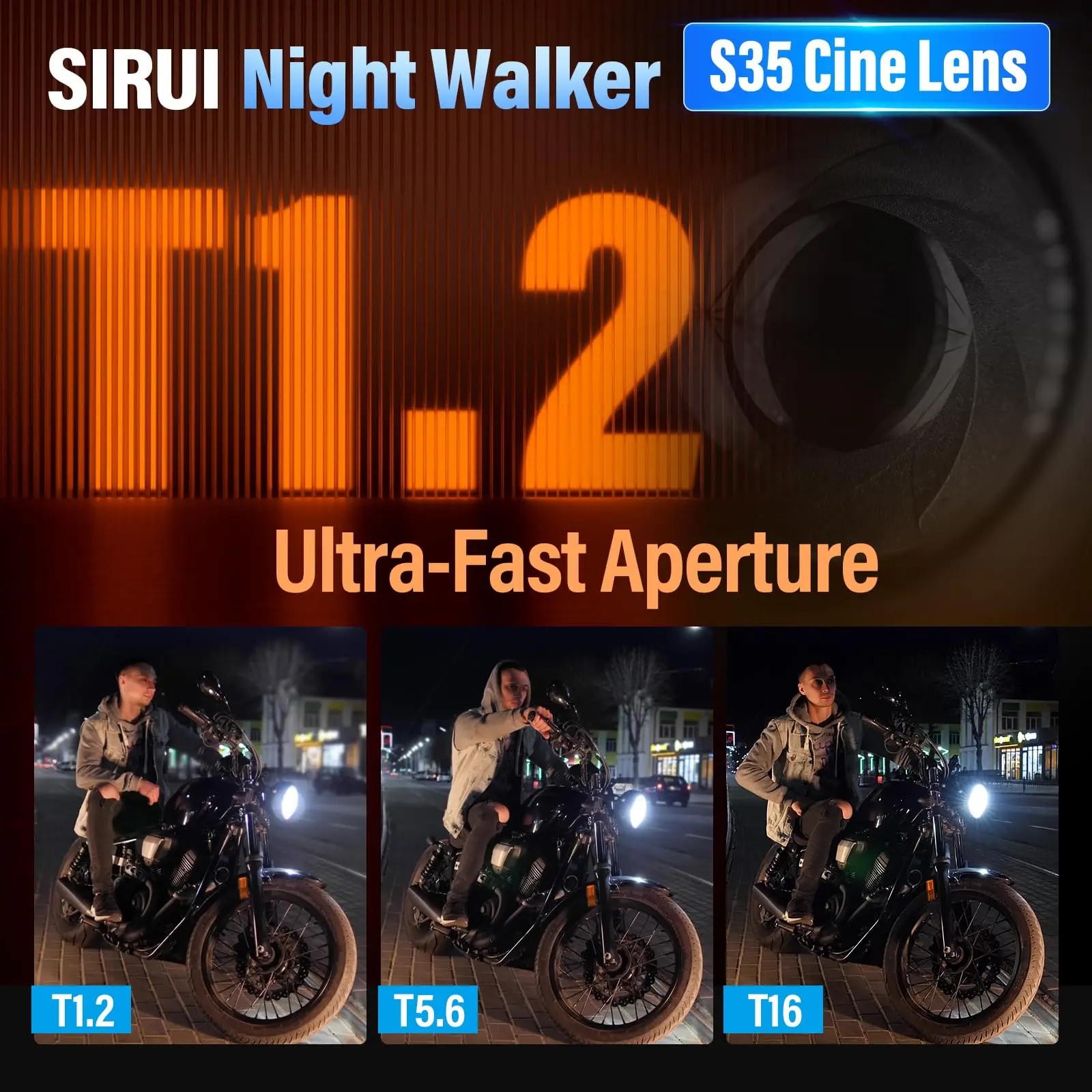 SIRUI Night Walker 16mm 24mm 35mm 55mm 75mm T1.2 S35 Cine Lens APS