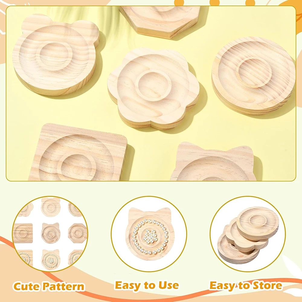Wooden Bracelet Jewelry Display Tray Bead Organizer Making Bracelet Ring Holder Tray Ring Earring Display Jewelry Storage Prop