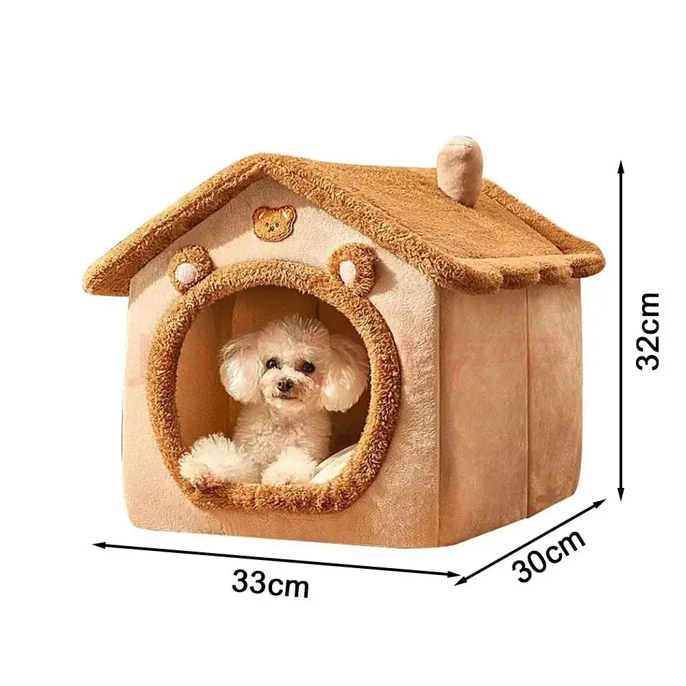 Cat Bed House Winter Sleeping Cave Collapsible Removable Washable Pet House Puppy Cave For Small Dogs And Cats Pet Supplies