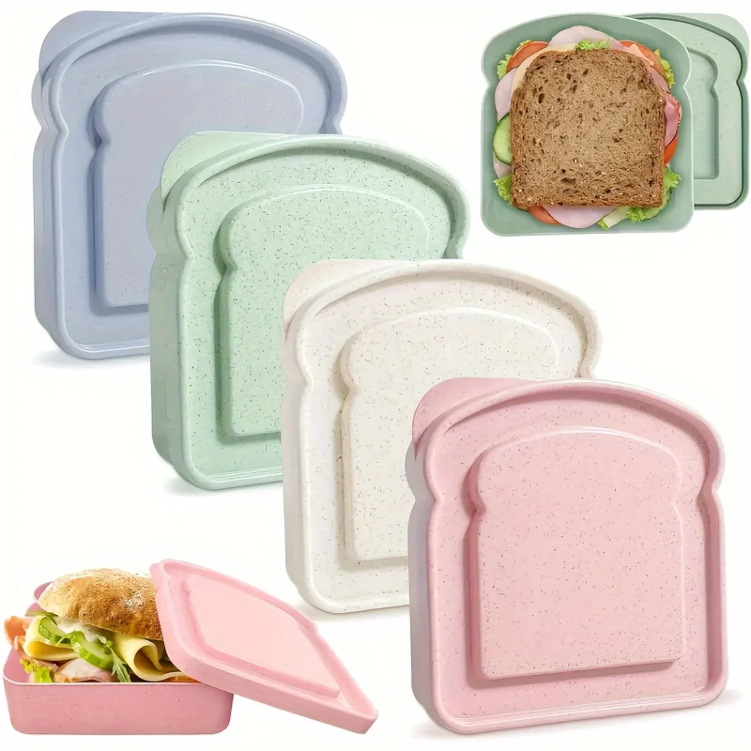 

Sandwich Containers Lunch Boxes, Reusable Sandwich Box Holder for Students & Workers, BPA Free Bread Container, Kitchen Tablewar