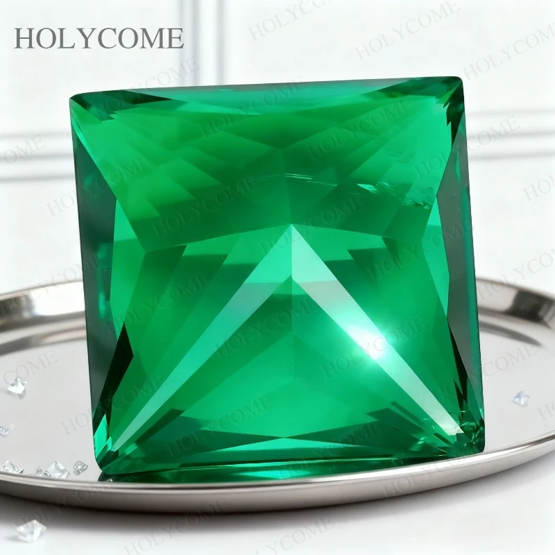 

Lab Grown Colombian Emerald Princess Cut AGL Certified Hydrothermal Green Loose Gemstone Beads for Jewelry Making DIY Wholesale