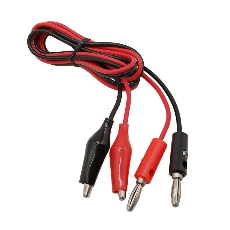 1/5/10Pcs 4mm Banana Plug To Crocodile Cable Alligator Jumper Wire Test Leads 5A 1 Meter Double Red And Black Clips