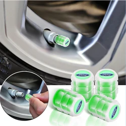 4pcs Car Badge Wheel Valve Caps Luminous Tire Stem Air Dustproof Covers Exterior Accessories For Ford Focus S MAX Mondeo Mustang