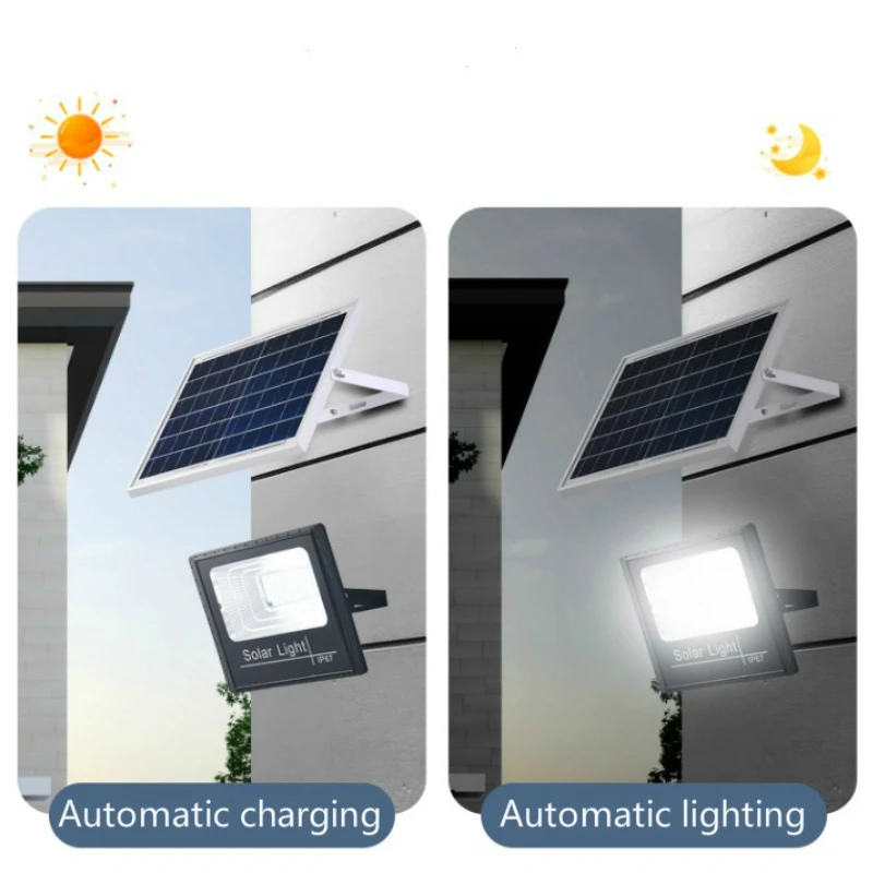 Solar Lamp Outdoor LED Light Remote Control Waterproof For Garden Exterior Street Landscape Spotlight Wall Solar