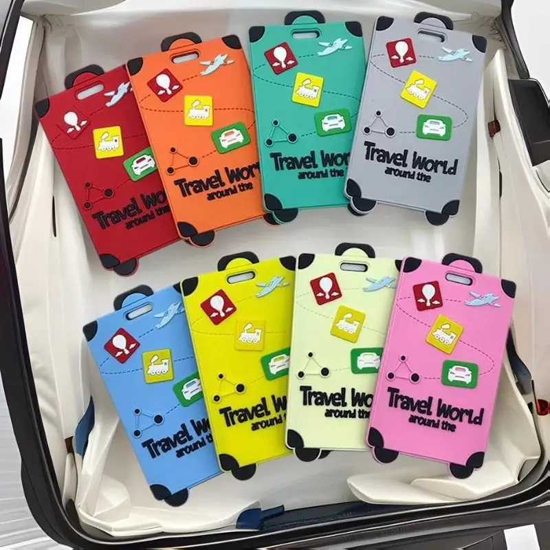 

Новая мягкая резиновая бирка для багажа, защита от потери, для маркировки и идентификации, для посадочных талонов, чемоданов, силиконовая бирка для багажа