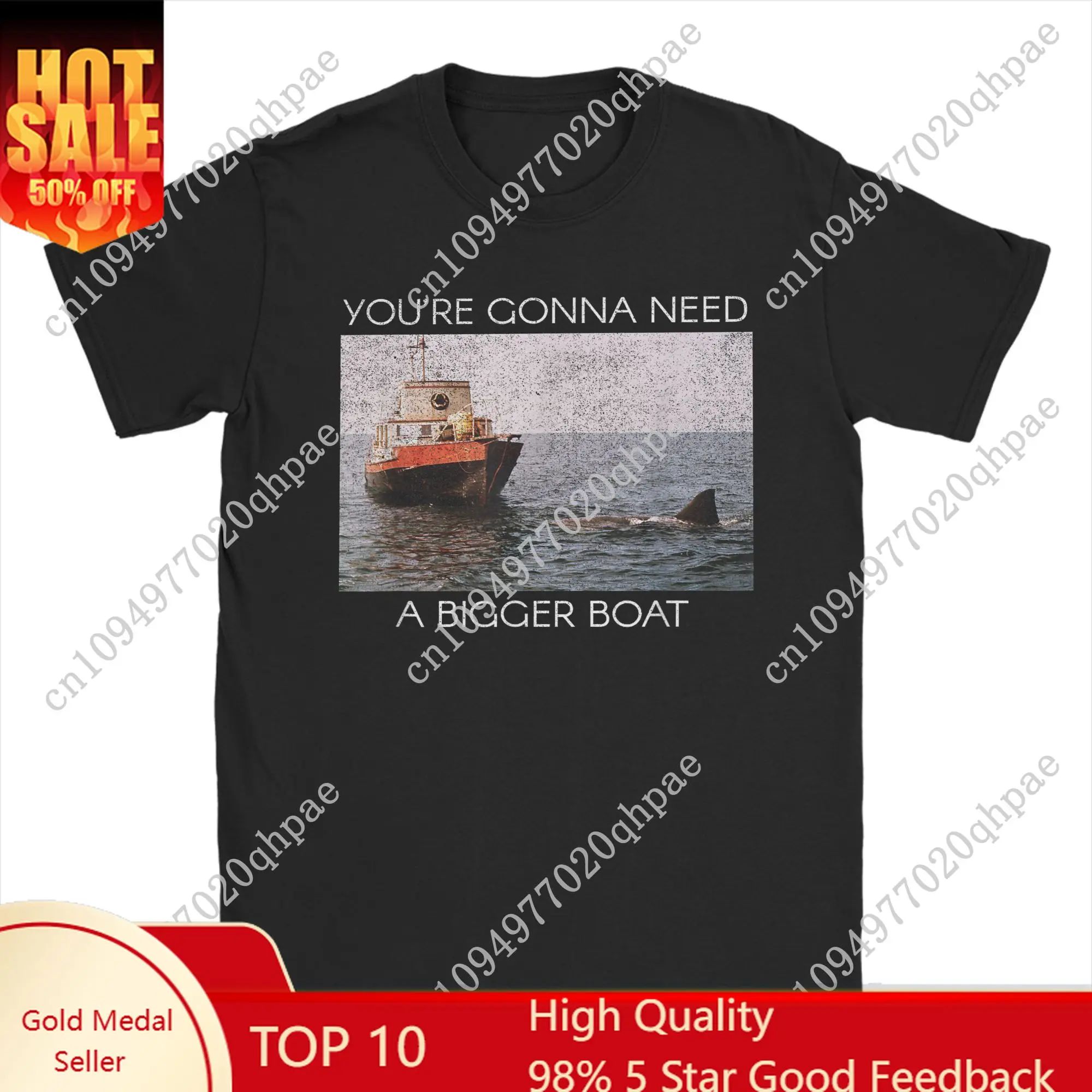 

Men Jaws You're Gonna Need A Bigger Boat T Shirts Screen Grab 100% Cotton merch Casual Short Sleeve O Neck Tees Unique T-Shirts