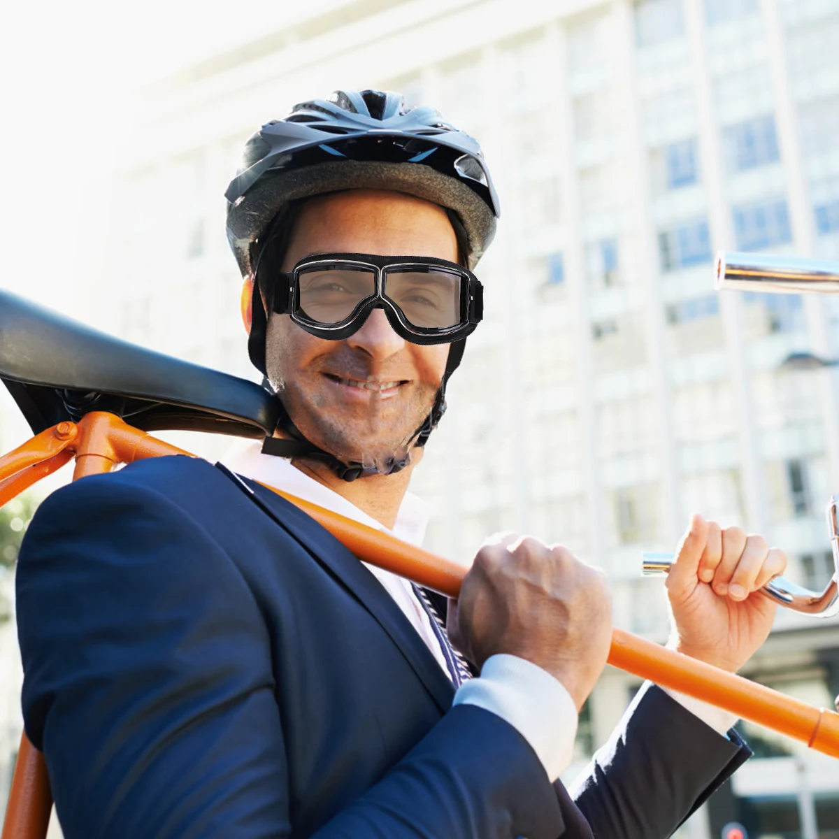 

Cycling Glasses Biking Goggles Motorcycle Riding Gear UV400 Protection Adjustable Headband High Density Sponge Coating